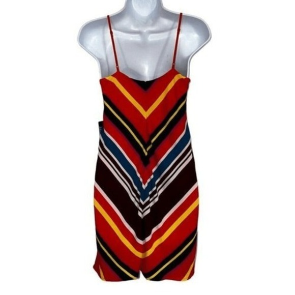 EXPRESS Flirty Rainbow  Chevron Print‎ Slip Mini Dress Lined NWT $60 Size XS - Picture 6 of 8